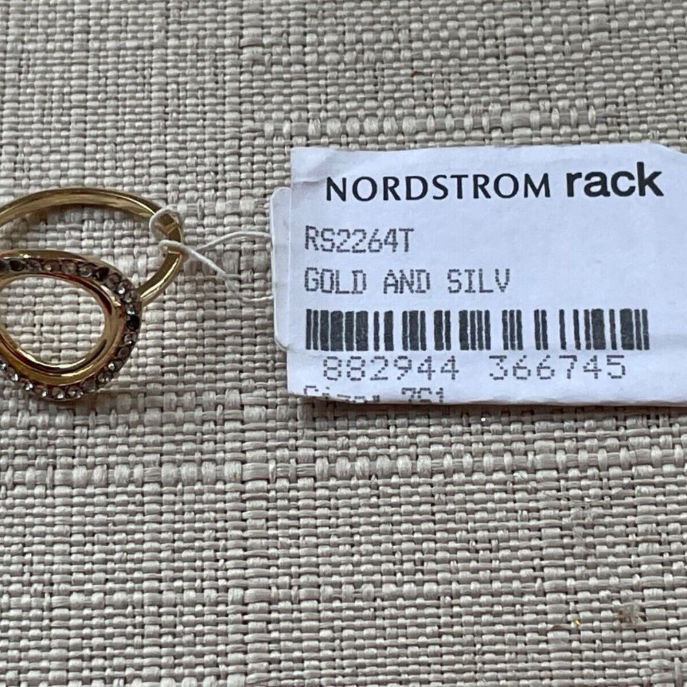 Nordstrom Women Rings Gold Tone Crystal Accent Ring Size 7 Read Desc - Picture 10 of 10